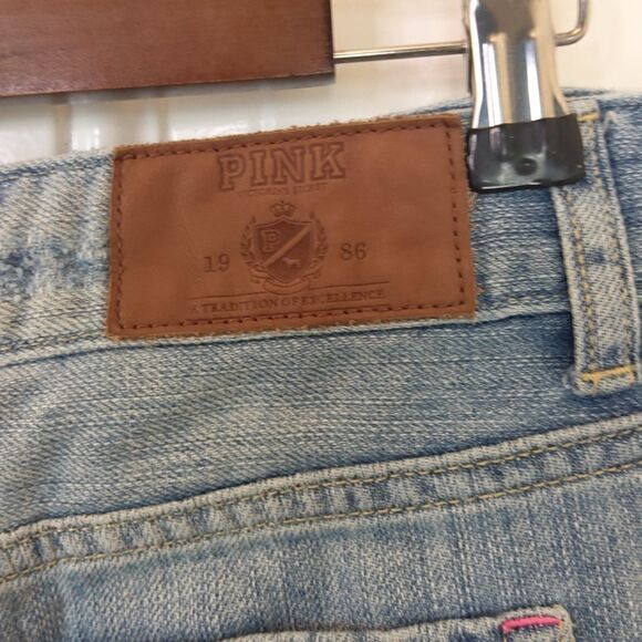 Pink Victoria's secret denim distressed booty shorts with cuffs - Picture 11 of 12